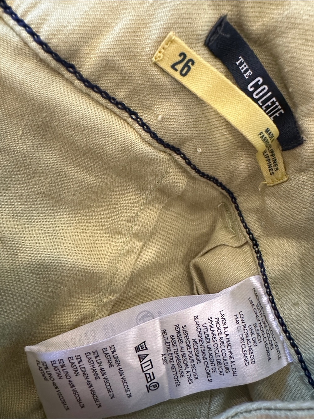 Anthropologie Maeve “The Colette” Chartreuse Green Linen Blend Pants Size 26 - Picture 8 of 8